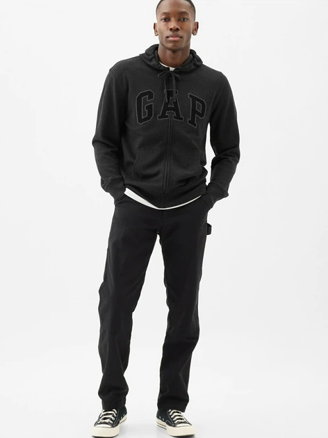 Толстовка на блискавці чоловіча GAP 868454-04 XL Темно-сіра (1200133052269) - зображення 3