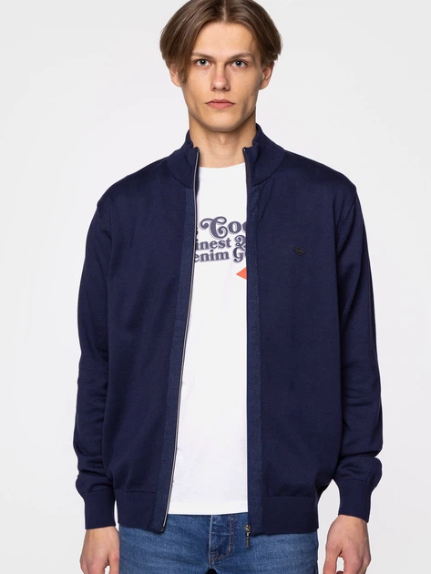 Толстовка на блискавці чоловіча Lee Cooper Ernest-4236 XXL Синя (5904347393595) - зображення 3