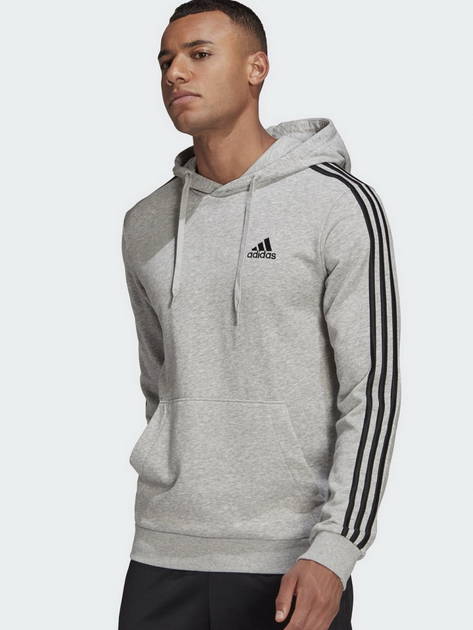 Bluza męska z kapturem Adidas M 3S Ft Hd GK9080 XL Szara (4064044192721) - obraz 1