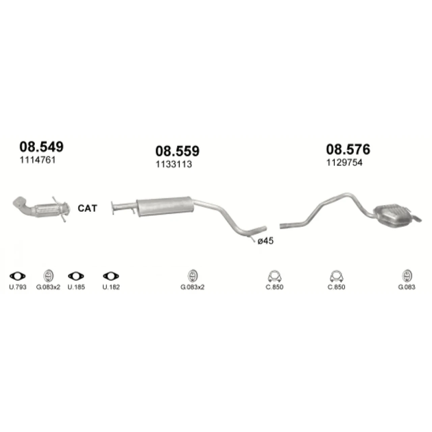 Труба колекторна Polmostrow (08.549) - (Ford Mondeo 1.8/2.0i -16V 00-07) (858549) - зображення 2