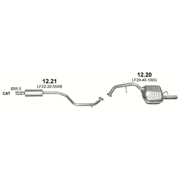 Глушник Mazda 5 1.8i 16V Бензин (02/2005 - 08/2007) (12.20) - (Mazda 5 1.8i/2.0i) (851220) - изображение 2