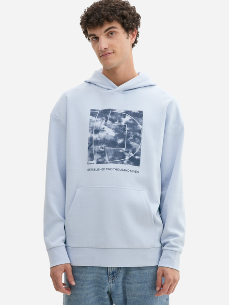 Bluza z kapturem męska Tom Tailor 1043302 M Błękitna (4068127200792) - obraz 4