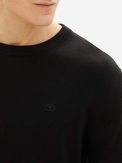 Sweter męski bawełniany Tom Tailor 1038426 L Czarny (4067261790305) - obraz 6