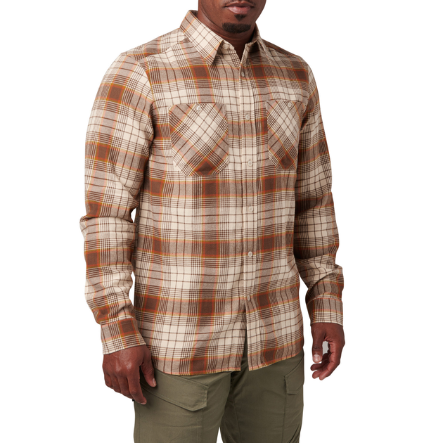 Сорочка тактична 5.11 Tactical Silverwood Flannel Plaid Long Sleeve Shirt Sand Dune Plaid M (72173-959) - изображение 1