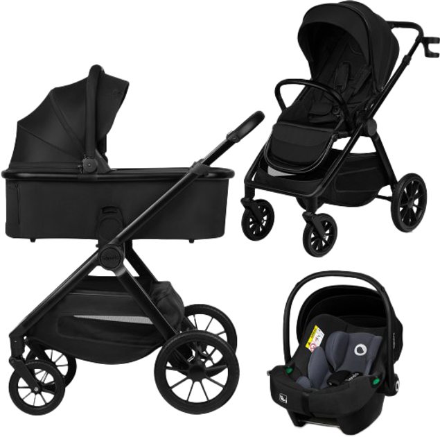 Универсальная коляска 3 в 1 Lionelo Layla Black Onyx (LO-LAYLA 3IN1 BLACK ONYX) - изображение 1