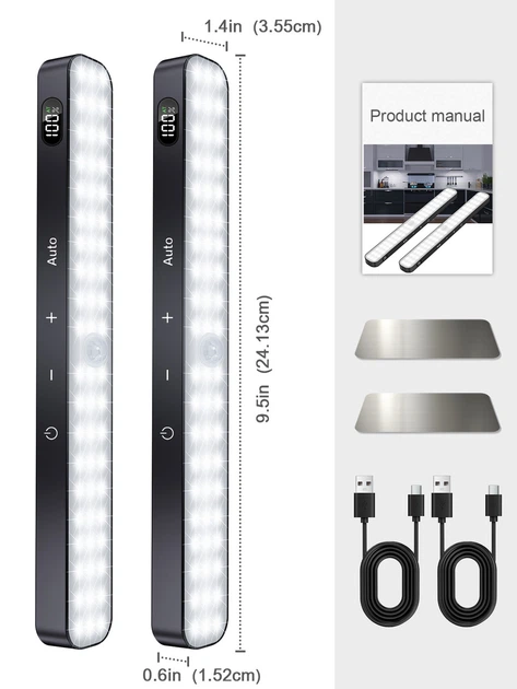 Дві світлодіодні лампи WILLED корпус чорний із датчиком руху 60 LED - зображення 3