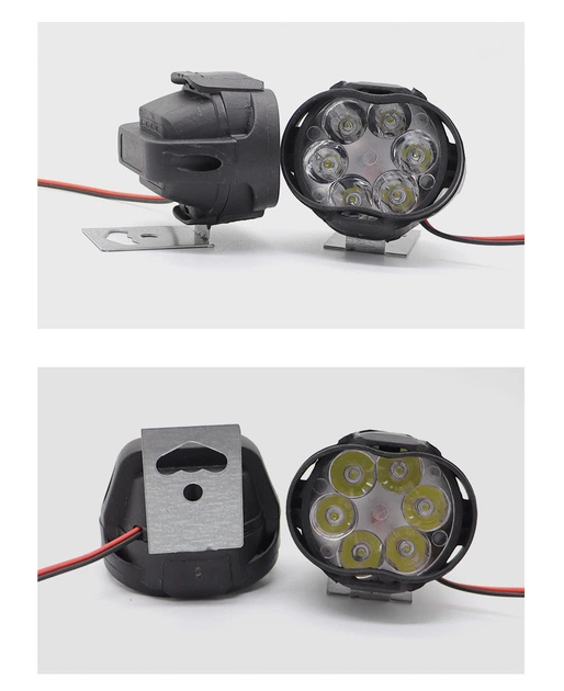 2 передні фари світлодіодних LED 6 SMD для мотоцикла білий - зображення 5