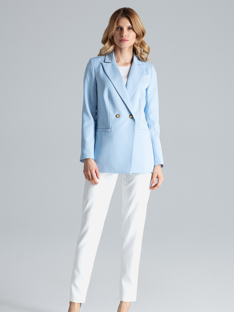 Marynarka damska elegancka Figl M642 M Błękitna (5902194362061) - obraz 3
