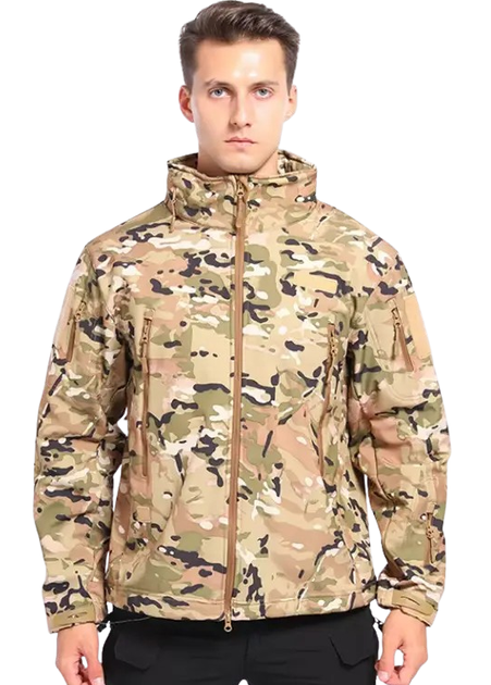 Водонепроникна тактична куртка SOFTSHELL із флісом Solve Multicam KT6000806 розмір XL - зображення 1