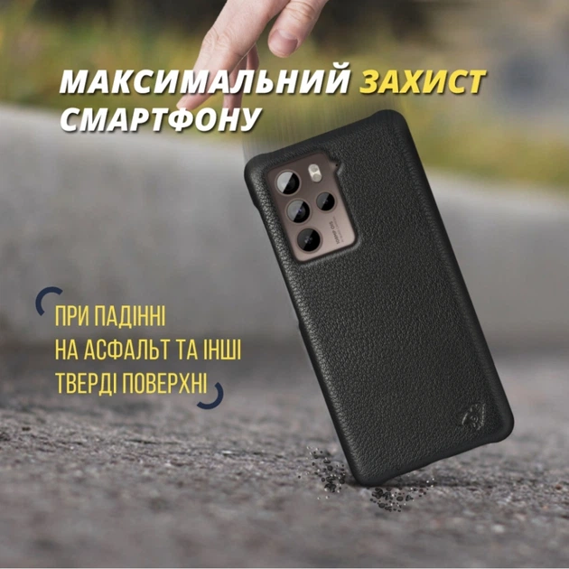 Кожаная накладка Stenk Cover для HTC U23 Pro Черный (77811) - изображение 5