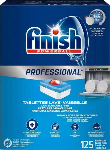 Таблетки для посудомийної машини Finish Professional 125 шт (4002448088844) - зображення 1