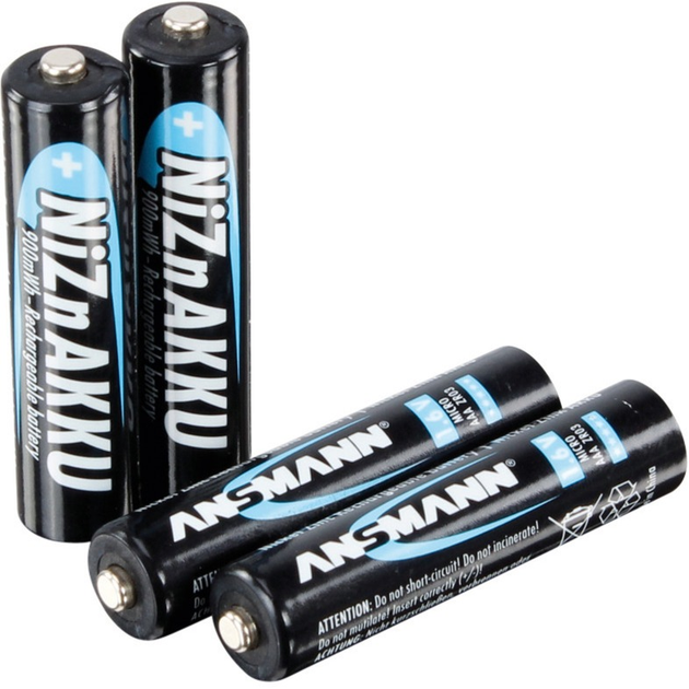 Akumulator uniwersalny Ansmann Micro AAA Ni-Zn 550 mAh 4 szt (4013674023103) - obraz 2