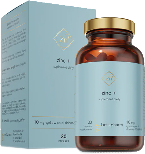 Дієтична добавка MyBestPharm Zinc + 30 капсул (5904824651538) - зображення 1