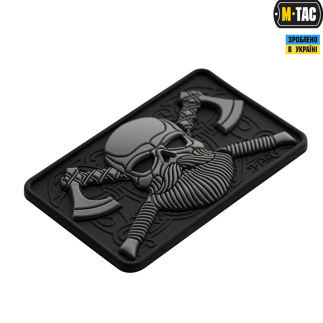 Нашивка M-Tac Bearded Skull 3D PVC Black/Grey - зображення 2