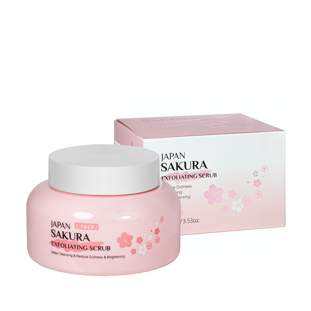 Очищающий скраб пилинг для лица Laikou Japan Sakura Exfoliating Scrub с ниацинамидом 100 г - Фото 1 Очищающий скраб пилинг для лица Laikou Japan Sakura Exfoliating Scrub с ниацинамидом 100 г - изображение 1