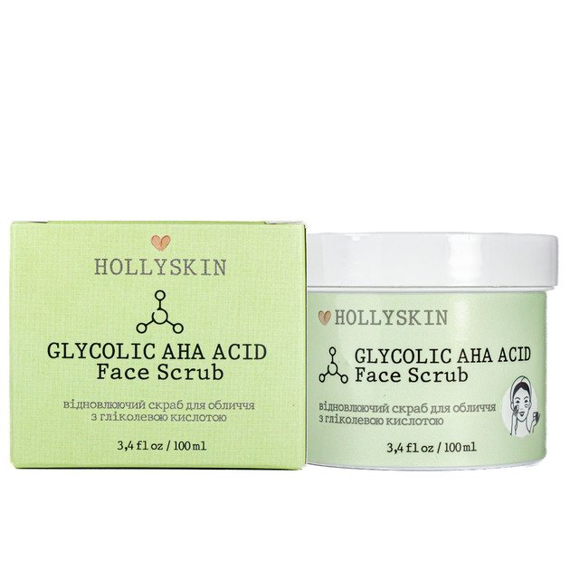 Скраб для обличчя HOLLYSKIN Glycolic AHA Acid Face Scrub з гліколевою кислотою 100 мл - зображення 6