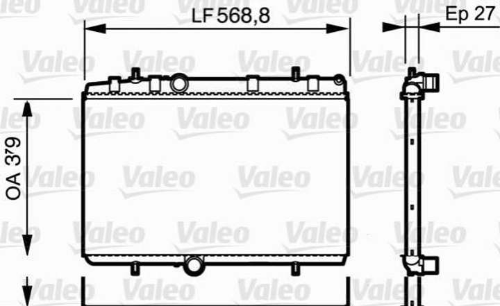 Радіатор охолодження двигуна Valeo 734338 Citroen DS5, C4, Berlingo, C5, DS4, Xsara; Peugeot 308, 407, 307, Partner, 5008, 3008 1330W2, 1330W4, 133387 - зображення 1