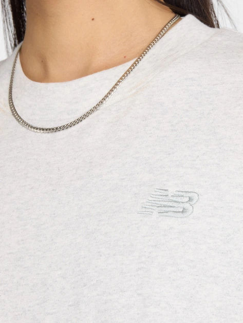 Футболка бавовняна оверсайз коротка жіноча New Balance Logo Relaxed WT43536 L Світло-сіра (197376701270) - зображення 5
