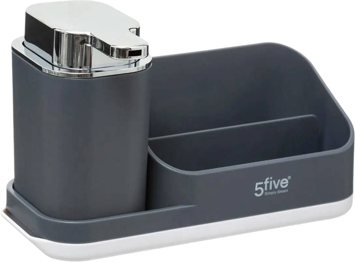 Дозатор для миючого засобу 5five Simply Smart з органайзером сірий (3560238703731) - зображення 4