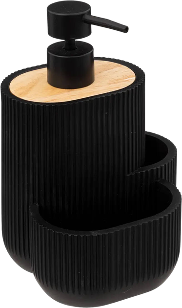 Dozownik na płyn do naczyń 5five Simply Smart Blackwood z przegrodą na gąbkę (3560232669361) - obraz 4