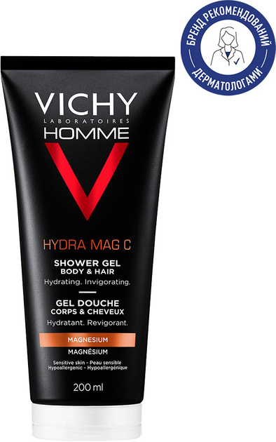 Акція на Гель для душа Vichy Homme Тонізуючий для волосся і тіла 200 мл від Rozetka