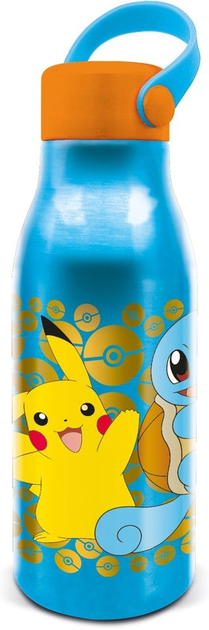 Bidon na wodę Stor Pokemon z uchwytem aluminiowy niebiesko-złocisty 760 ml (8412497080618) - obraz 1