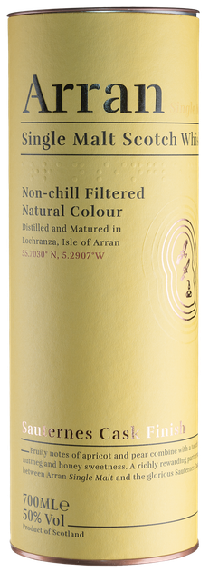 Виски Arran Sauternes Cask 0.7 л 50% в тубусе (5060044481949) - Фото 3 Виски Arran Sauternes Cask 0.7 л 50% в тубусе (5060044481949) - изображение 3