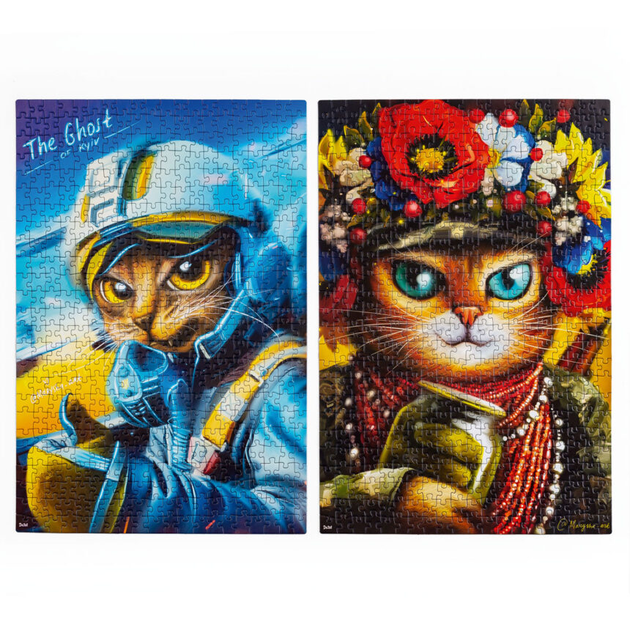 Пазли 2 в 1 «Кішка воїн. Привид Києва» 2х500 деталей De.tail Vladi Toys (5903858961989) - зображення 3