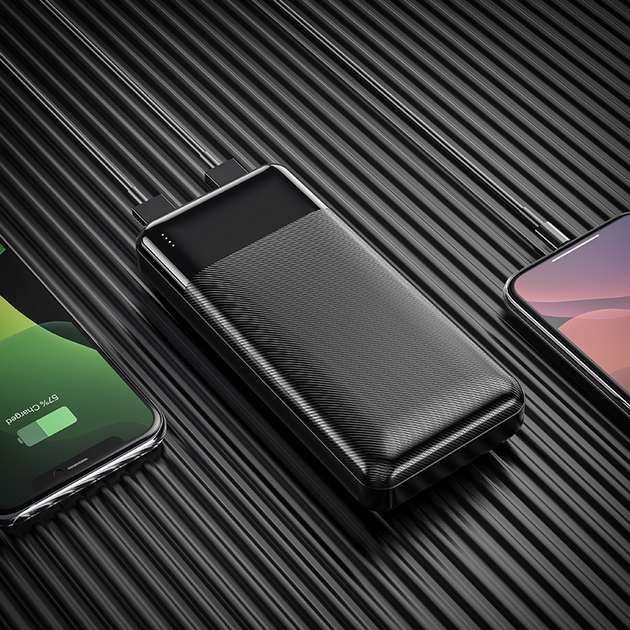 Павербанк PowerBank HOCO Easy travel J72A 20000mAh |2USB/Type-C/MicroUSB, 2A| Черный - изображение 4