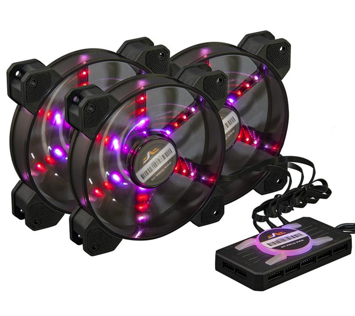 Набор Frime RGB-вентиляторов + Fun hub + ДУ Frime Iris Flicker KIT (414964) - изображение 1