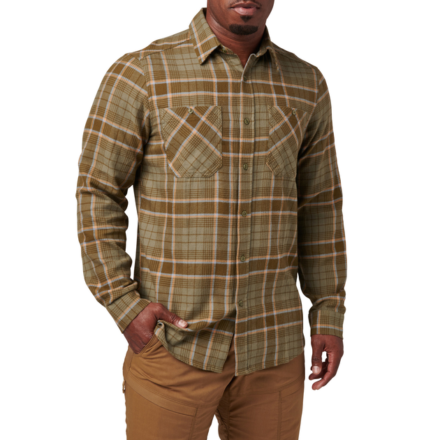 Рубашка тактическая 5.11 Tactical® Silverwood Flannel Plaid Long Sleeve Shirt L Tank Green Plaid - изображение 1