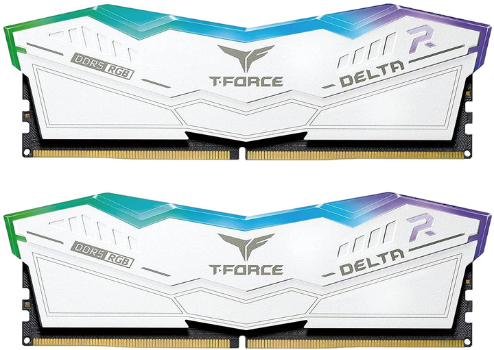 Pamięć RAM Team Group DDR5-6000 32768MB PC5-48000 (Kit of 2x16384) T-Force Delta RGB White (FF8D532G6000HC38ADC01) - obraz 1