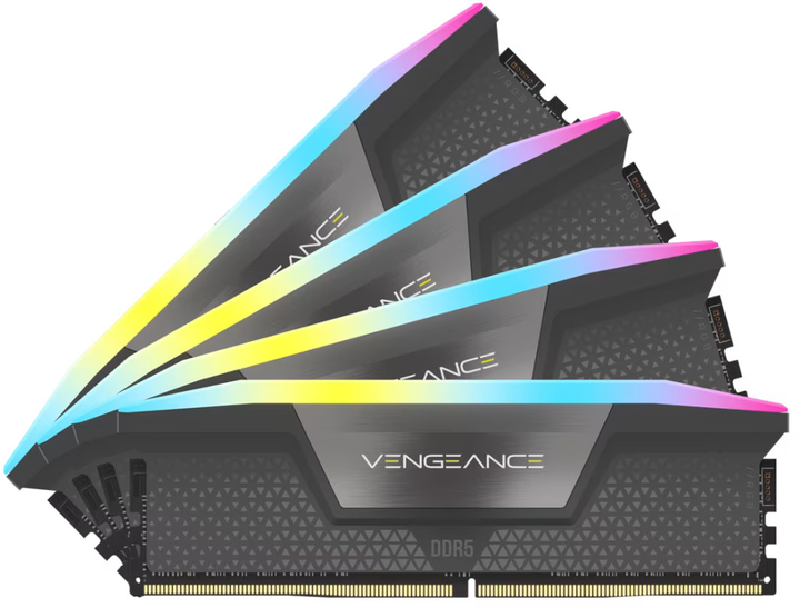 Pamięć Corsair DDR5-5600 65536MB PC5-44800 (Kit of 4x16384) Vengeance RGB Grey (CMH64GX5M4B5600Z36) - obraz 1