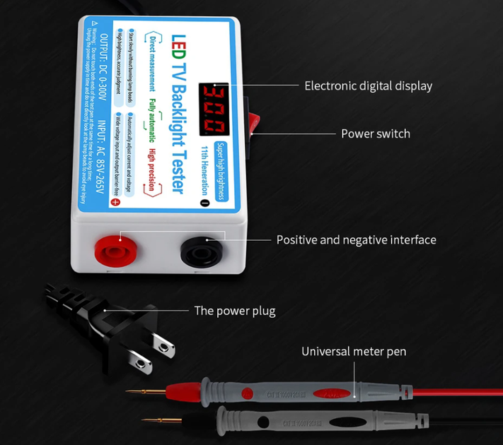 Тестер для светодиодных лент Led Tester 9452, 0-300 В, 12 Вт - изображение 4