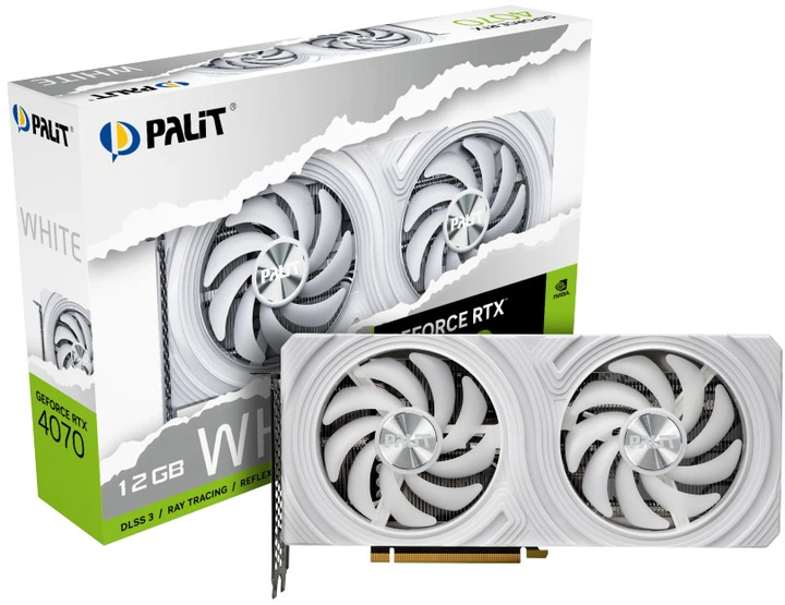 Karta graficzna Palit PCI-Ex GeForce RTX 4070 12GB Dual OC GDDR6X (192bit) (2475/21000) (1 x HDMI, 3 x DisplayPort) White (NE64070S19K9-1048L) - Zdjęcie 6 Karta graficzna Palit PCI-Ex GeForce RTX 4070 12GB Dual OC GDDR6X (192bit) (2475/21000) (1 x HDMI, 3 x DisplayPort) White (NE64070S19K9-1048L) - obraz 6