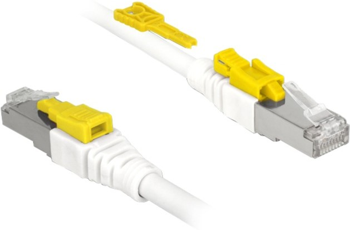 Patchcord miedziany Delock RJ45 Secure Cat. 6A 3 m White (4043619853335) - obraz 1