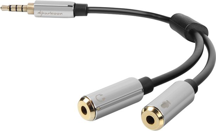 Kabel adapter Sharkoon 2 x Jack 3.5 - Jack 3.5 F/M 0.12 m PMP35 (4044951019632) - obraz 2