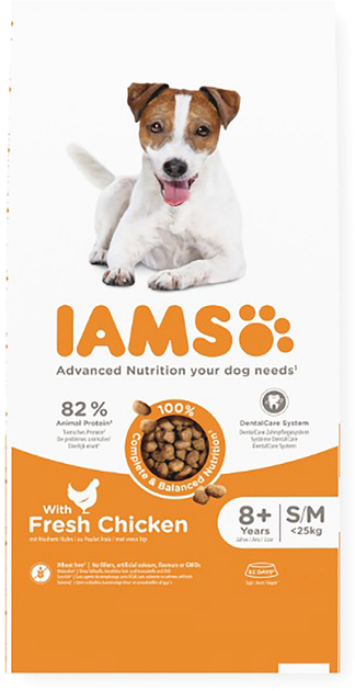 Sucha karma dla psów Iams Vitality Senior Small Medium 12 kg (8710255128412) - obraz 1