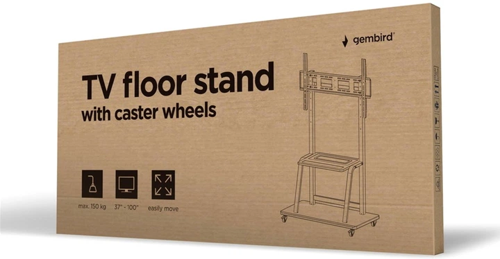 Podłogowa szafka pod telewizor z kółkami Gembird 37"-100" (do 150 kg) (TVS-100F-01) - obraz 5