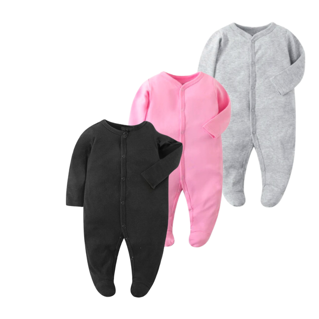 Бодік-чоловічок однотонний 100% бавовна Romper Newborn, Чорний, 61-67 см - зображення 2