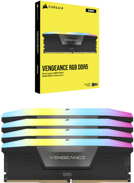 Pamięć Corsair DDR5-6000 65536MB PC5-48000 (Kit of 4x16384) Vengeance RGB Black (CMH64GX5M4B6000C36) - obraz 6