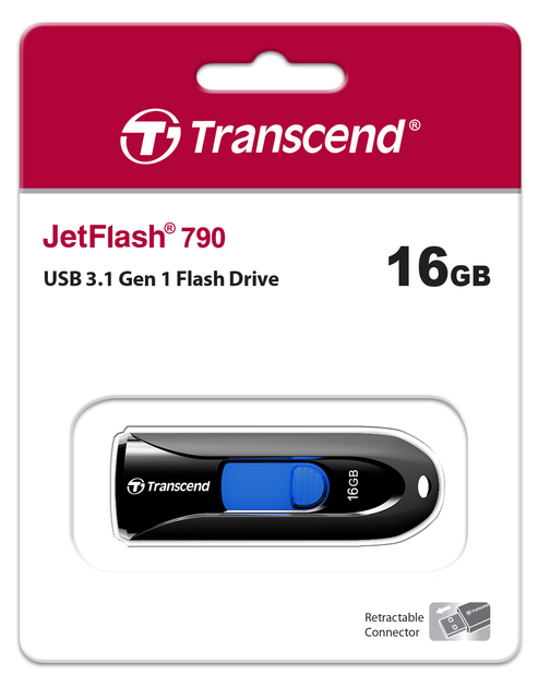 Flash Drive Transcend JetFlash 790 16GB USB 3.1 Black (TS16GJF790K) (6986646) - Фото 5 Flash Drive Transcend JetFlash 790 16GB USB 3.1 Black (TS16GJF790K) (6986646) - изображение 5