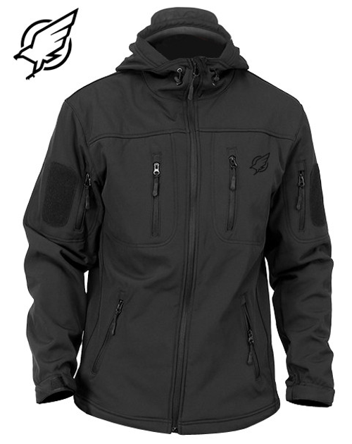 Тактическая куртка Eagle Soft Shell JA-01-0 с флисом Black S - изображение 2