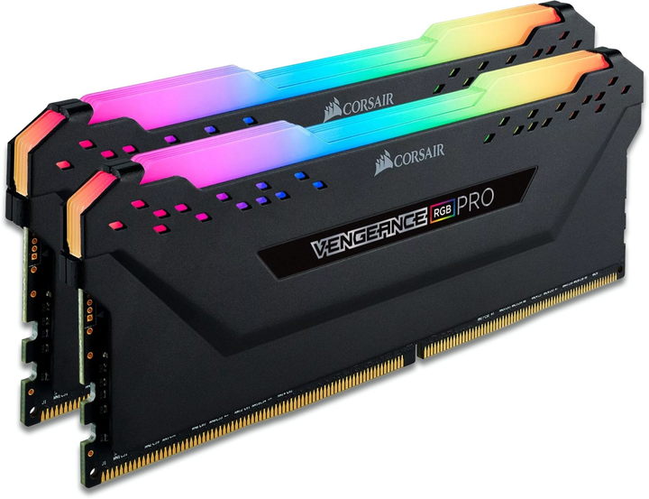 Оперативна память Corsair DDR4-2933 32768MB PC4-23400 (Kit of 2x16384) Vengeance RGB Pro Black (CMW32GX4M2Z2933C16) - зображення 2