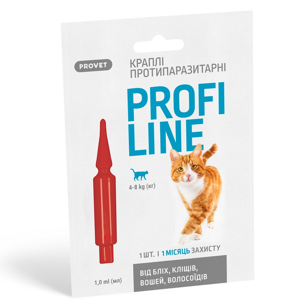 Капли на холку для кошек ProVET Profiline от внешних паразитов, 1мл ...