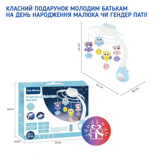 Мобиль на кроватку с проектором музыкальный детский музыкальная карусель для кроватки новорожденных младенцев детские музыкальные карусели мобили 3 в 1 A1 розовый - изображение 8
