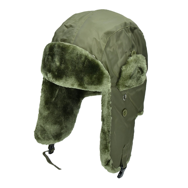 Шапка-ушанка MIL-TEC MA1 Pilot Fur Hat Оливковая L - изображение 1