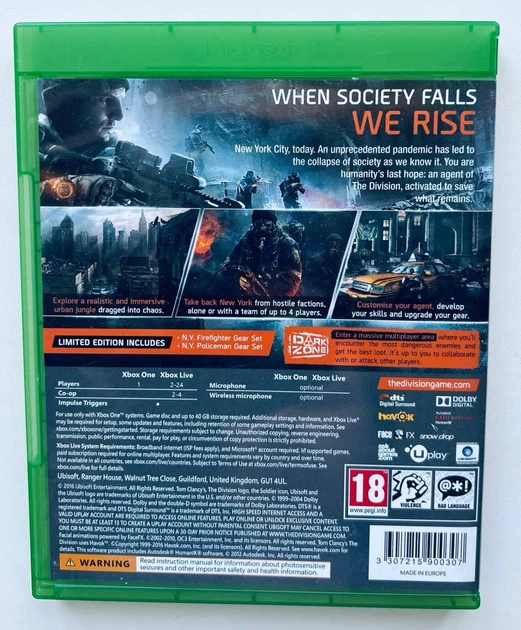 ROZETKA » Tom Clancy's The Division Limited Edition, английская
