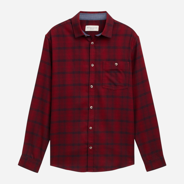 Сорочка чоловіча Tom Tailor 1042660 XL Бордова (4067672996723) - зображення 5