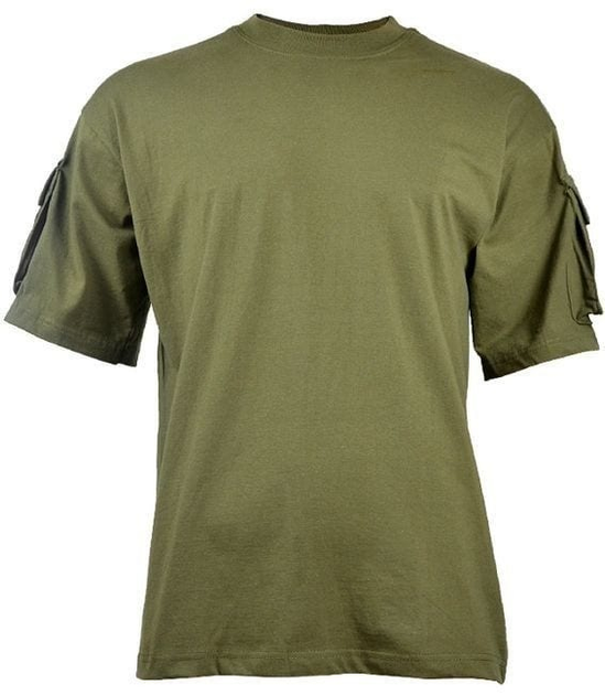 Футболка T-shirt MFH с карманами Olive S - изображение 1